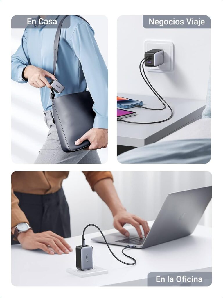 Cargador UGREEN Nexode 65W - USB-C, Cargador rápido, Multidispositivo, Compacto, Eficiente