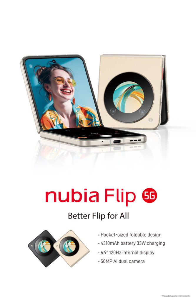Nubia Flip 5G - Smartphone Nubia, cámara 50 MP, pantalla dinámica, liberado, 256GB almacenamiento