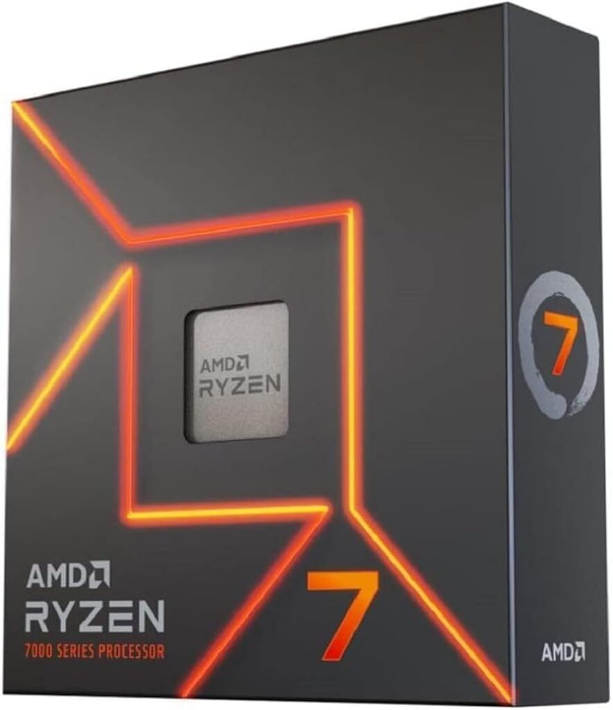 "Procesador AMD Ryzen 7 7700X, 8 núcleos, 16 hilos, rendimiento gaming"