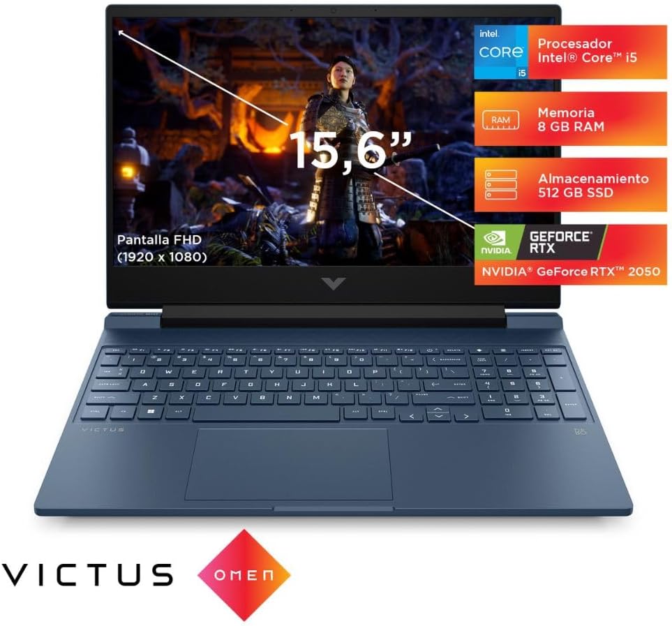HP 15-fa1006la - Laptop HP, pantalla 15.6 pulgadas, procesador Intel, NVIDIA GeForce, Windows 11